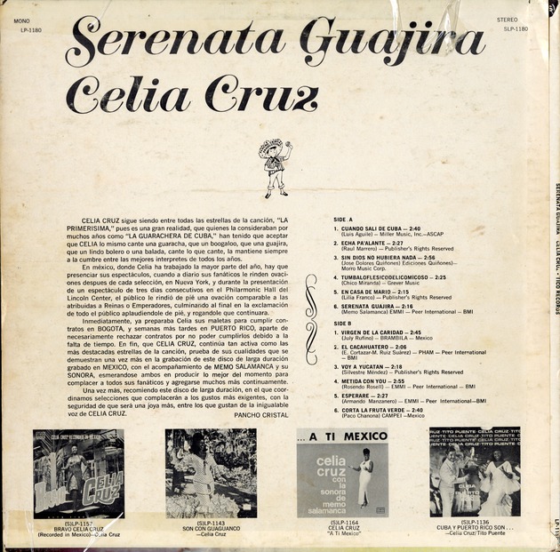 Serenata guajira - Back Cover